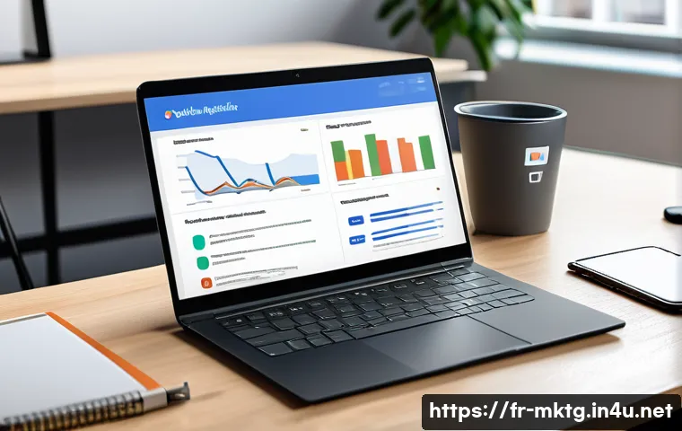 마케팅관리사 취업 준비 필수 문서 - A modern marketing professional workspace featuring a sleek laptop displaying a customized CV tailor...